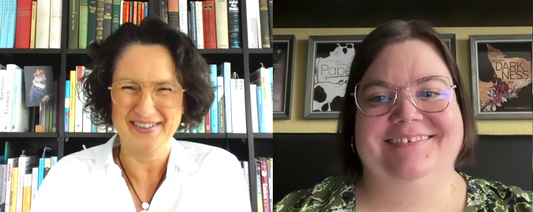 Screenshot aus dem Vodcast-Interview: Jennifer Rolle (LustLektüre) im Gespräch mit Andrea Benesch über ihre Tätigkeit als Lektorin.