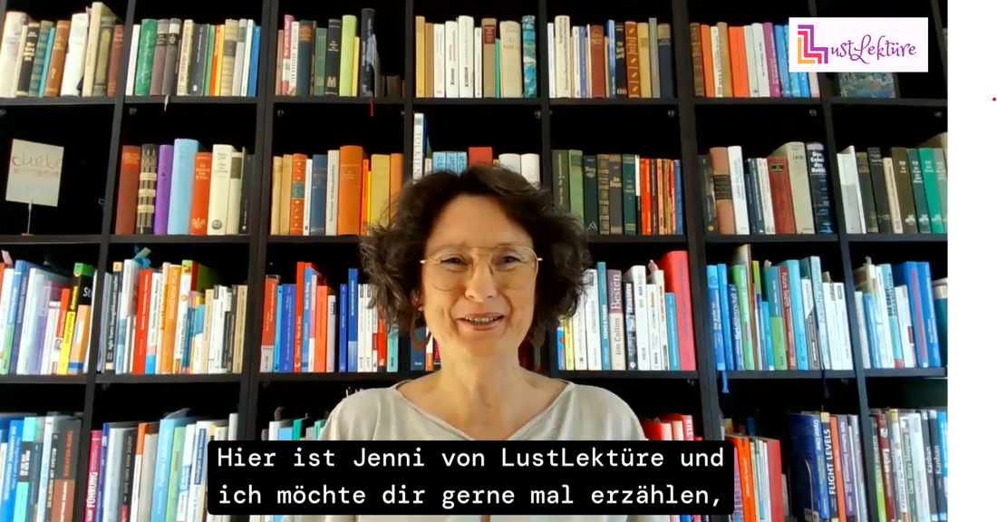 Thumbnail zum Intro-Video des LustLektüre-Vodcasts: Vorstellung von Jenni und dem Romance-Format.